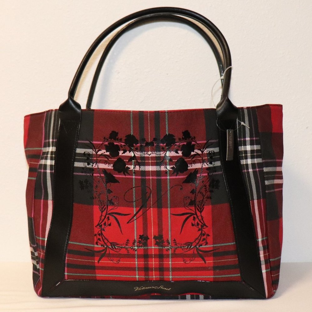Victoria's Secret Plaid Tote Bag Purse